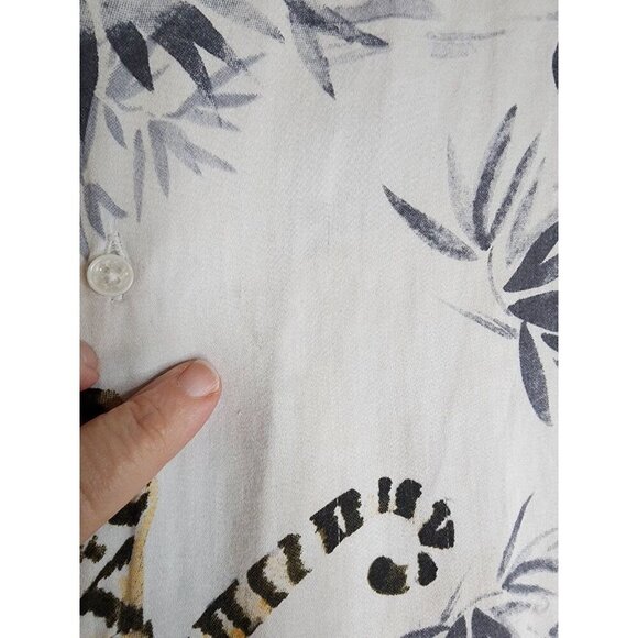 Denim & Flower Ricky Singh Tiger/Bamboo Button Up Shirt Size XL, Preowned. - Picture 5 of 16